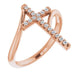 Ladies Natural Diamond Cross Ring (I1, G-H) — 14K Rose Gold
