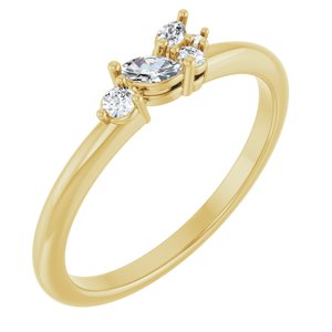 Ladies Natural Diamond Stackable Ring (I1, GHI) — 14K Yellow Gold