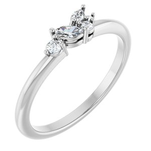 Ladies Natural Diamond Stackable Ring (SI2-SI3, GHI) — Platinum