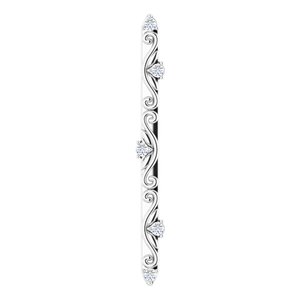 Ladies Natural Diamond Vintage-Inspired Vertical Bar Pendant (I1, G-H) — Sterling Silver