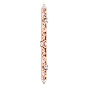 Ladies Natural Diamond Vintage-Inspired Vertical Bar Pendant (I1, G-H) — 14K Rose Gold