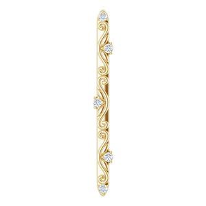 Ladies Natural Diamond Vintage-Inspired Vertical Bar Pendant (I1, G-H) — 14K Yellow Gold