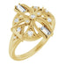 Ladies Natural Diamond Vintage-Inspired Ring (SI2-I1, GHI) — 14K Yellow Gold