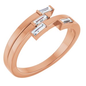 Ladies Natural Diamond Geometric Ring (I1, G-H) — 14K Rose Gold