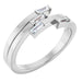 Ladies Natural Diamond Geometric Ring (I1, G-H) — Sterling Silver