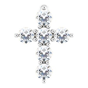 Ladies Natural Diamond Cross Pendant (Si2-Si3, G-H) — Platinum