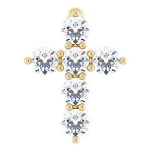 Ladies Natural Diamond Cross Pendant (I1, G-H) — 14K Yellow Gold