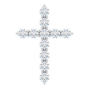 Lab-Grown Diamond Accented Cross Pendant - Style R42359