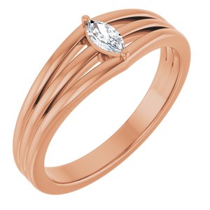 Ladies Natural Diamond Geometric Ring (I1, GHI) — 14K Rose Gold