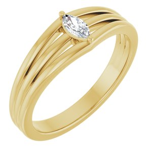 Ladies Natural Diamond Geometric Ring (I1, GHI) — 14K Yellow Gold