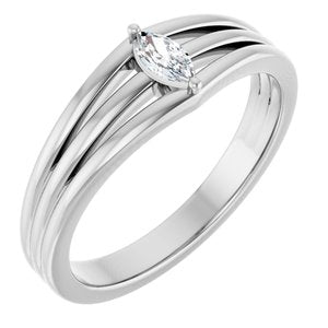Ladies Natural Diamond Geometric Ring (SI2-SI3, GHI) — Platinum