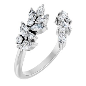 Ladies Natural Diamond Bypass Ring (Si2-Si3, Ghi) — Platinum