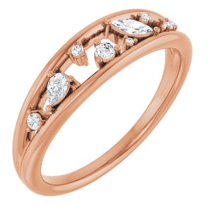 Ladies Natural Diamond Negative Space Ring (SI2-I1, GHI) — 14K Rose Gold