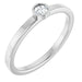 Ladies 4 mm Natural Diamond Ring (I1, G-H) — Rhodium-Plated Sterling Silver