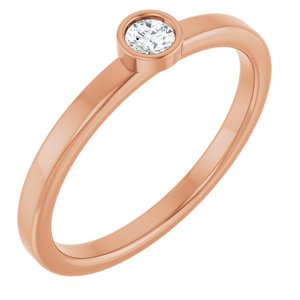 Ladies 4 mm Natural Diamond Ring (I1, G-H) — 14K Rose Gold