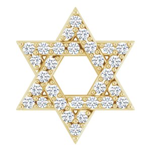 Ladies Natural Diamond Star of David Pendant (I1, G-H) — 14K Yellow Gold