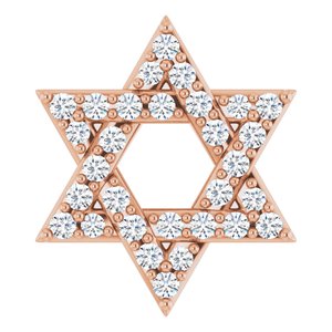 Ladies Natural Diamond Star of David Pendant (I1, G-H) — 14K Rose Gold