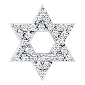 Ladies Natural Diamond Star of David Pendant (Si2-Si3, G-H) — Platinum