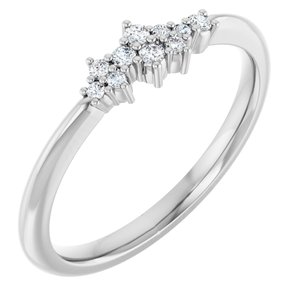 Ladies Natural Diamond Stackable Cluster Ring (I1, G-H) — Sterling Silver