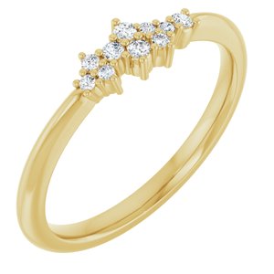 Ladies Natural Diamond Stackable Cluster Ring (I1, G-H) — 14K Yellow Gold