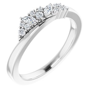 Ladies Natural Diamond Scattered Ring (SI2-SI3, GHI) — Platinum