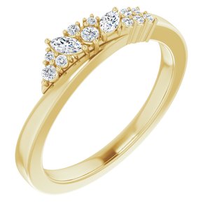 Ladies Natural Diamond Scattered Ring (I1, GHI) — 14K Yellow Gold