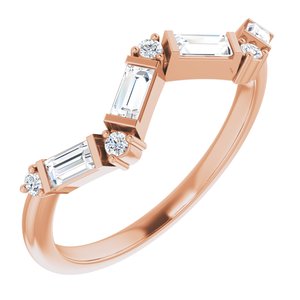 Ladies Natural Diamond Stackable Ring (I1, G-H) — 14K Rose Gold