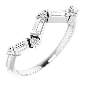 Ladies Natural Diamond Stackable Ring (I1, G-H) — 14K White Gold