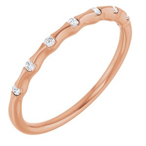 Ladies Natural Diamond Stackable Ring (I1, H+) — 14K Rose Gold