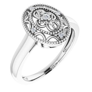 Ladies Natural Diamond Ring Size 5 (I2, H+) — Sterling Silver