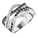 Ladies Natural Black White Diamond Ring (I1, H+) — 14K White Gold