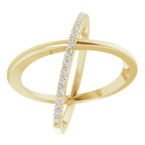 Ladies Natural Diamond Criss-Cross Ring (I1, H+) — 14K Yellow Gold