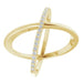Ladies Natural Diamond Criss-Cross Ring (I1, H+) — 14K Yellow Gold