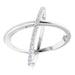 Ladies Natural Diamond Criss-Cross Ring (I1, H+) — 14K White Gold