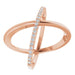 Ladies Natural Diamond Criss-Cross Ring (I1, H+) — 14K Rose Gold