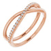 Ladies Natural Diamond Criss-Cross Ring (I1, H+) — 14K Rose Gold