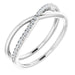 Ladies Natural Diamond Criss-Cross Ring (I1, H+) — 14K White Gold