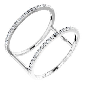 Ladies Natural Diamond Ring (I1, H+) — 14K White Gold