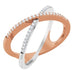 Ladies Natural Diamond Criss-Cross Ring (I1, H+) — 14K Rose/White Gold