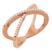 Ladies Natural Diamond Criss-Cross Ring (I1, H+) — 14K Rose Gold