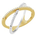 Ladies Natural Diamond Criss-Cross Ring (I1, H+) — 14K Yellow/White Gold
