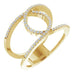Ladies Natural Diamond Interlocking Loop Ring (I1, H+) — 14K Yellow Gold