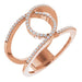 Ladies Natural Diamond Interlocking Loop Ring (I1, H+) — 14K Rose Gold