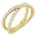 Ladies Natural Diamond Criss-Cross Ring (I1, H+) — 14K Yellow Gold