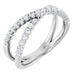 Ladies Natural Diamond Criss-Cross Ring (I1, H+) — 14K White Gold