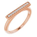 Ladies Natural Diamond Bar Ring (I1, H+) — 14K Rose Gold