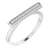Ladies Natural Diamond Bar Ring (I1, H+) — 14K White Gold