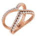 Ladies Natrual Diamond Negative Space Ring (I1, H+) — 14K Rose Gold