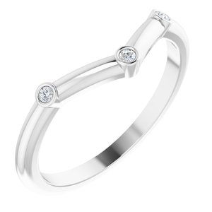Ladies Natural Diamond Stackable V Ring (SI2-SI3, G-H) — Platinum