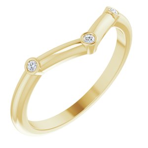 Ladies Natural Diamond Stackable V Ring (I1, G-H) — 14K Yellow Gold